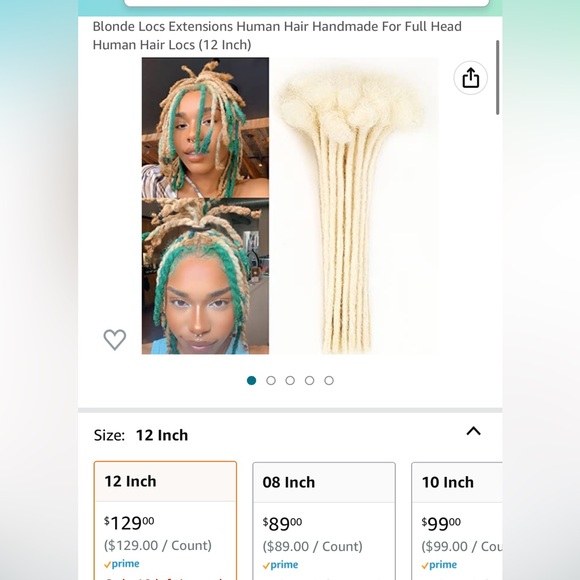 12in Human Hair Dreadlocks Extensions 0.4 CM 30 Stands Blonde Locs Extensions - Picture 2 of 7